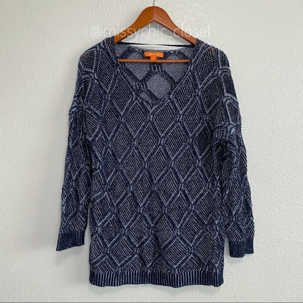 Joe Fresh Size Large Textured Diamond Knit Sweater, Sz Large